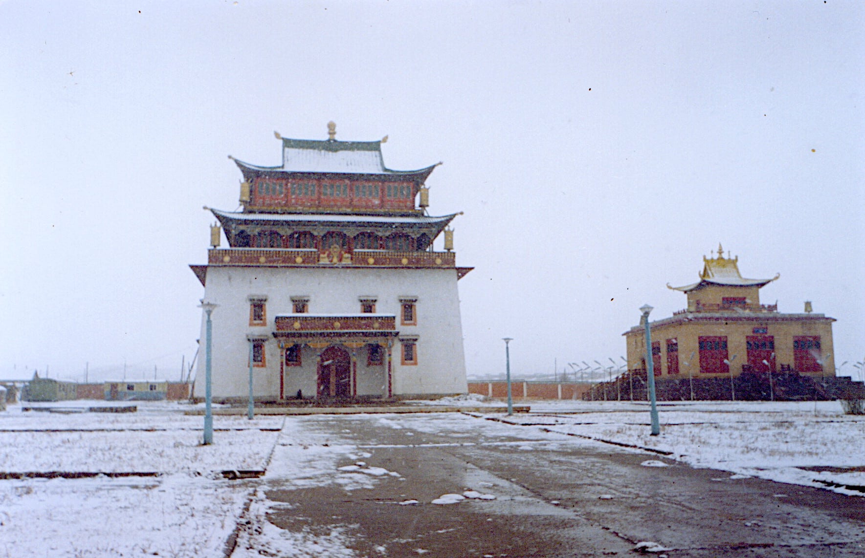 Ganden Monastery in the snow