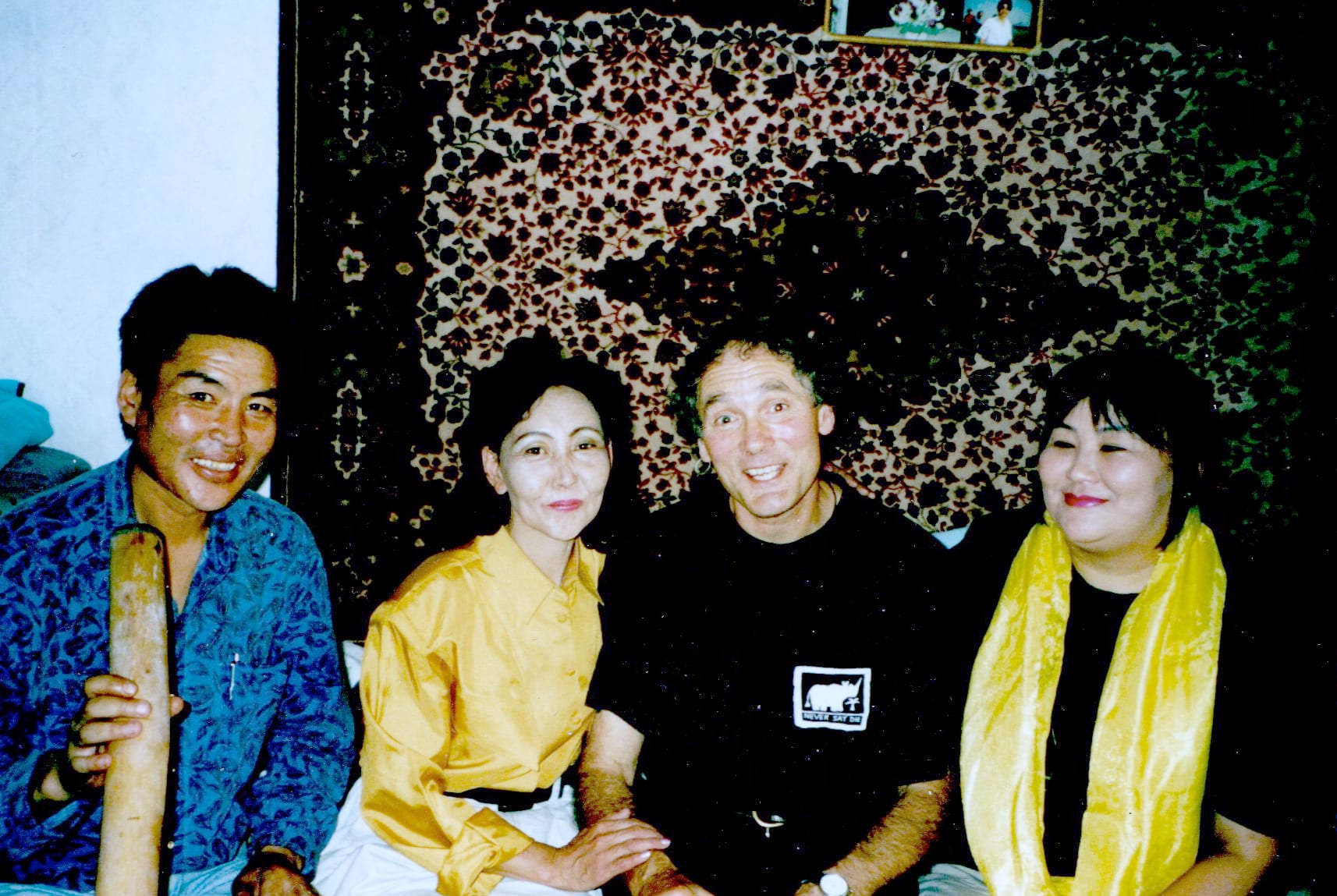 Jeff with Gereltsogt Oyuna and Alma at evening with Gereltsogt and friends